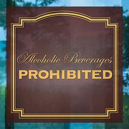 CGSignLab | משקאות אלכוהוליים אסורים -קלאסיים חומים נצמד חלון | 24 x24